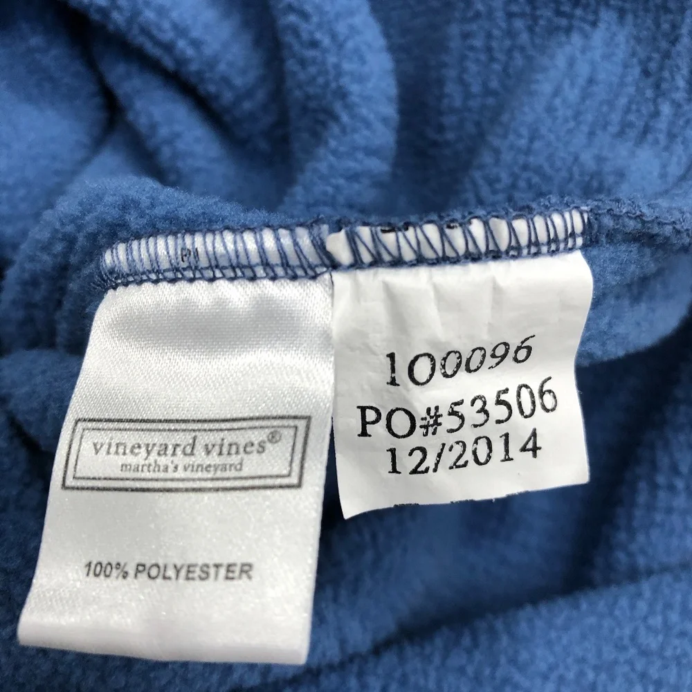 VINEYARD VINES BLUE WINDCREST GRID FLEECE QUARTER ZIP PULLOVER